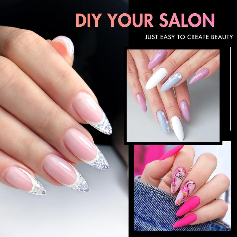 ranrose Long Almond Nail Tips 240pcs Stiletto Soft Gel False Nails 12 Sizes Clear Full Cover Almond Shaped Press on Nail for Nail Extensions - Image 3
